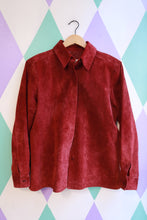 Load image into Gallery viewer, Vintage Burgundy Red Suede Button-Up Shirt Jacket - Elektra Vintage
