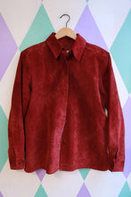 Load image into Gallery viewer, Vintage Burgundy Red Suede Button-Up Shirt Jacket - Elektra Vintage