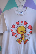 Load image into Gallery viewer, Vintage 2000s Tweety Bird Hearts Graphic T-Shirt White Looney Tunes Tee