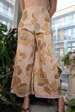 Load image into Gallery viewer, Vintage 1960s Floral High Waisted Wide Leg Pants with Lace Trim