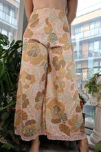 Load image into Gallery viewer, Vintage 1960s Floral High Waisted Wide Leg Pants with Lace Trim
