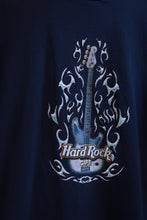 Load image into Gallery viewer, Men's navy Vintage Y2K Hard Rock Cafe Florence guitar graphic T-shirt by Elektra Vintage, featuring a guitar logo design.