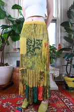Load image into Gallery viewer, Vintage Y2K Yellow Patchwork Tiered Maxi Skirt