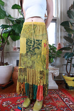 Load image into Gallery viewer, Vintage Y2K Yellow Patchwork Tiered Maxi Skirt