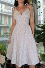 Load image into Gallery viewer, Vintage Handmade Lilac Floral Midi Dress – Tie Shoulder Sundress