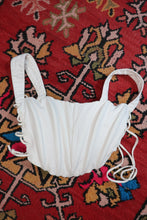 Load image into Gallery viewer, Danielle Guizio White Lace-Up Corset Top