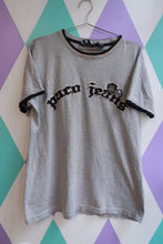 Load image into Gallery viewer, Vintage 2000s Paco Jeans Gray Embroidered Logo Ringer T-Shirt Y2K Hip Hop Streetwear Tee