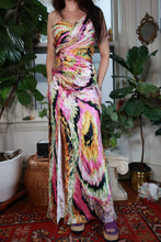 Load image into Gallery viewer, NWT Vintage 2000s Abstract Print One Shoulder Ruched Gown