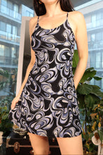 Load image into Gallery viewer, Vintage 90s Grey Abstract Swirl Mini Dress