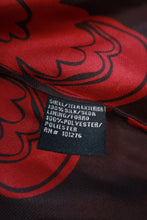Load image into Gallery viewer, Black and red sheer silk mini skirt with floral ruffle details from Elektra Vintage, vintage 2000s fashion style.