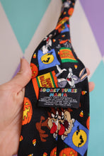 Load image into Gallery viewer, Vintage Looney Tunes Halloween Silk Tie