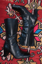Load image into Gallery viewer, Vintage Via Spiga Black Leather Square Toe Boots