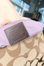 Load image into Gallery viewer, Vintage Coach F15067 Signature Jacquard Hobo Bag in Khaki and Brown