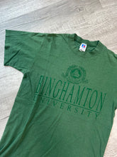 Load image into Gallery viewer, 90s Vintage Monochromatic Green Binghamton University Graphic T-shirt
