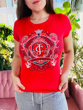 Load image into Gallery viewer, 2000s Juicy Couture Red Graphic Tee

