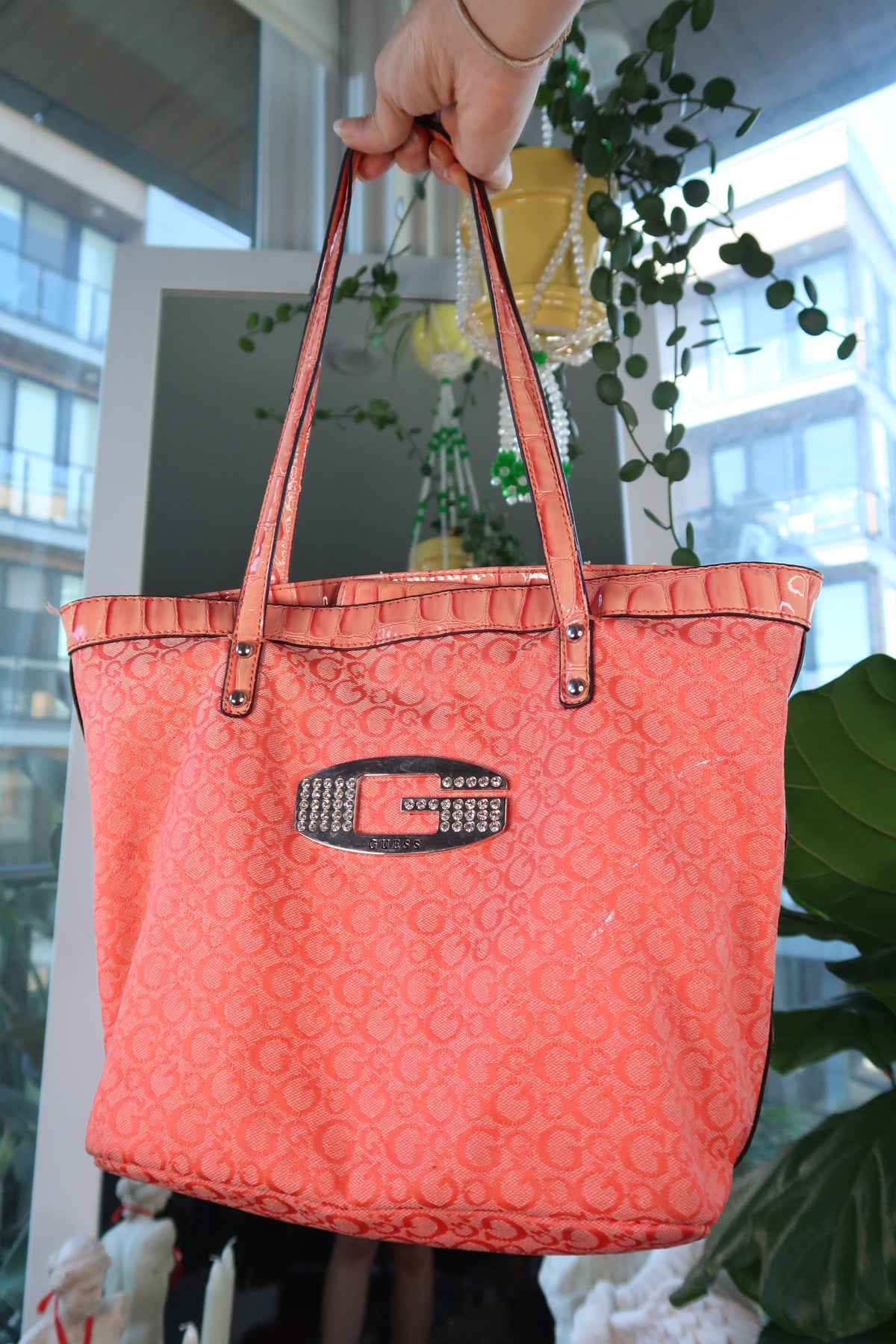 Vintage 2000s Guess Monogram Tote Bag