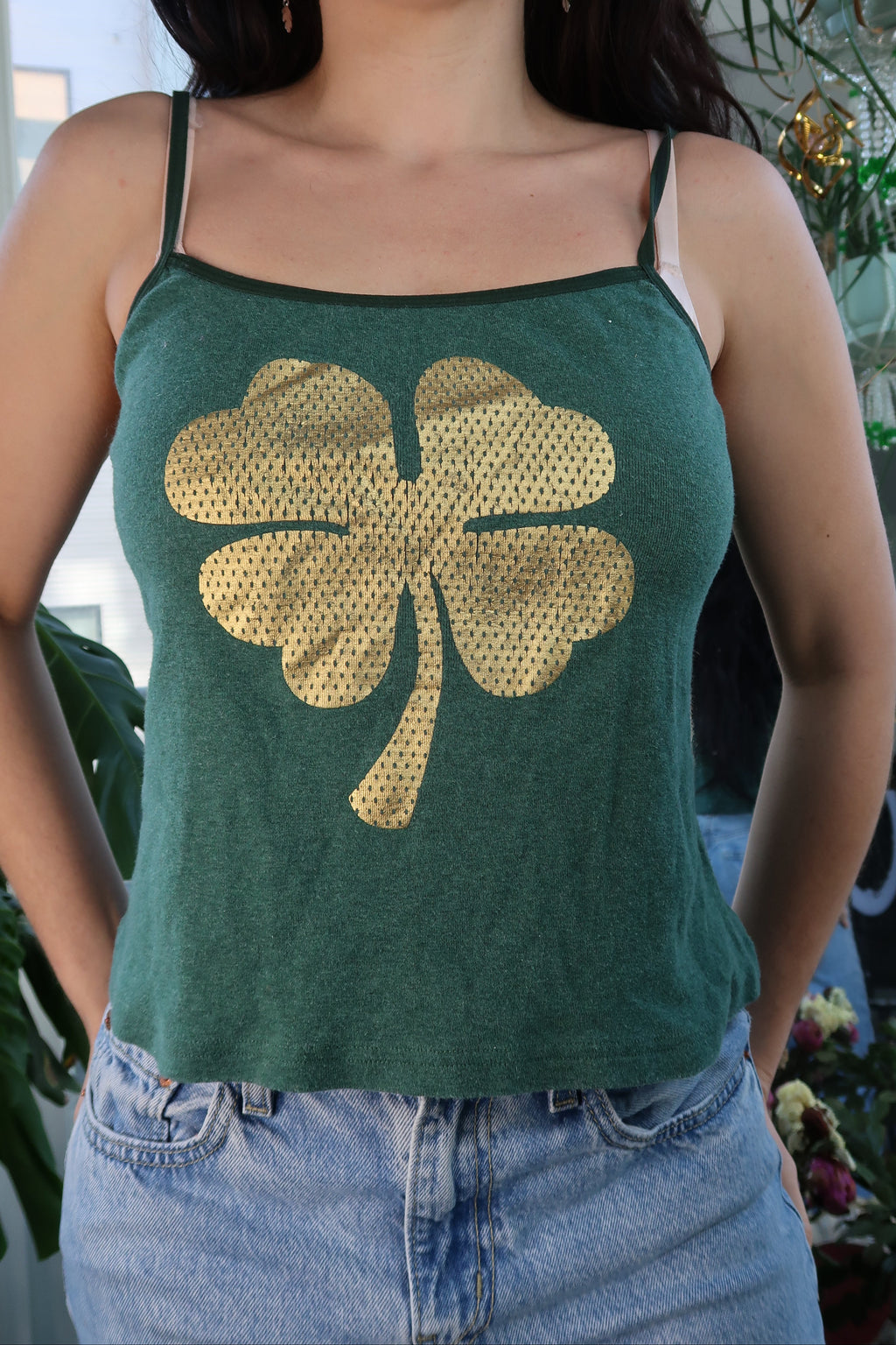 Vintage 2000s Four Leaf Clover Tank Top