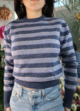 Load image into Gallery viewer, Vintage 90s Blue Striped Wool Knit Sweater
