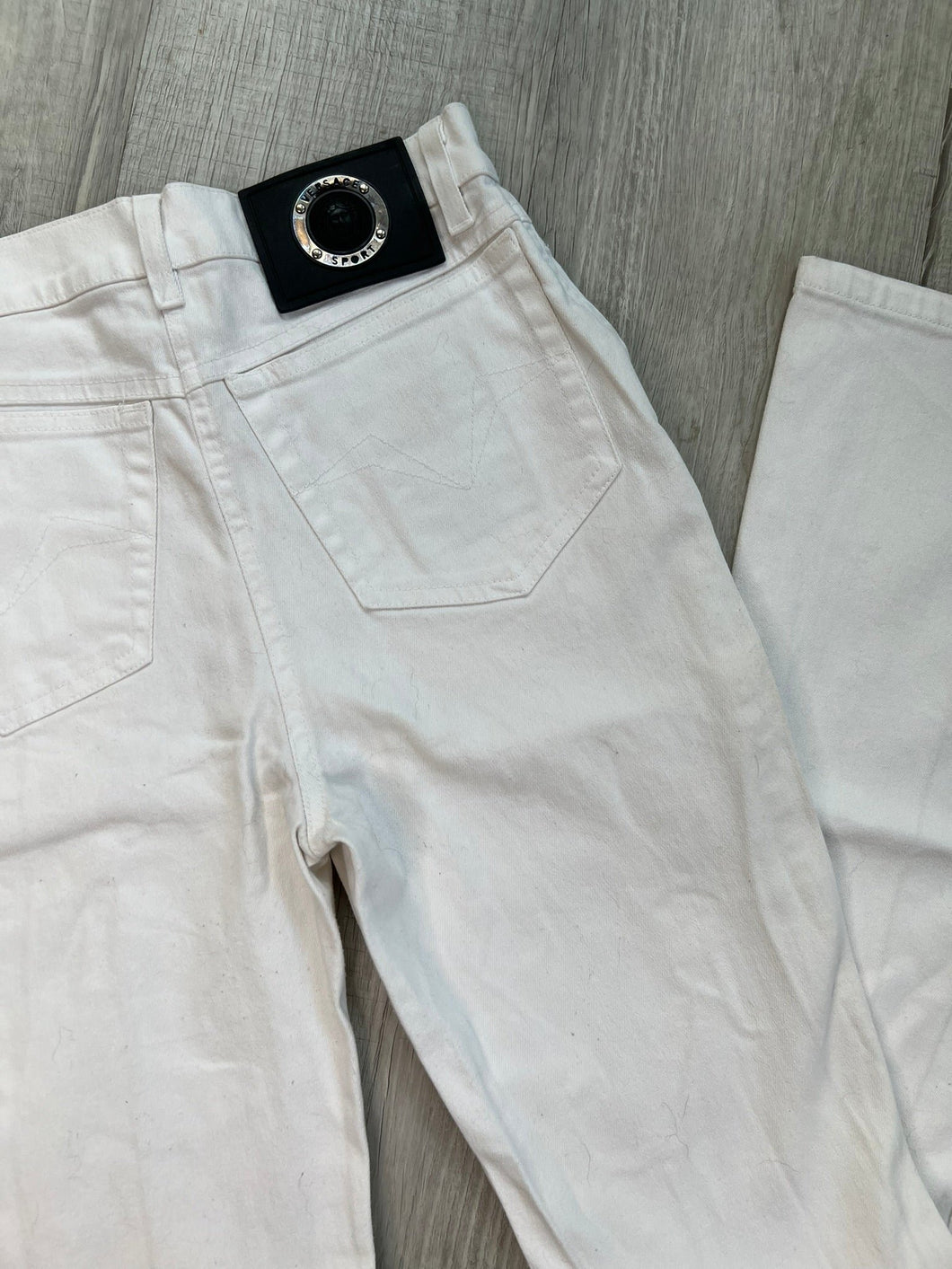 Vintage Versace Sport Slim Bootcut White Jeans - Made in Italy