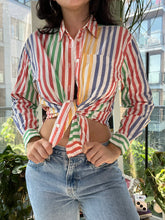 Load image into Gallery viewer, Multi-Colored Striped Button Up by Lizsport Petites
