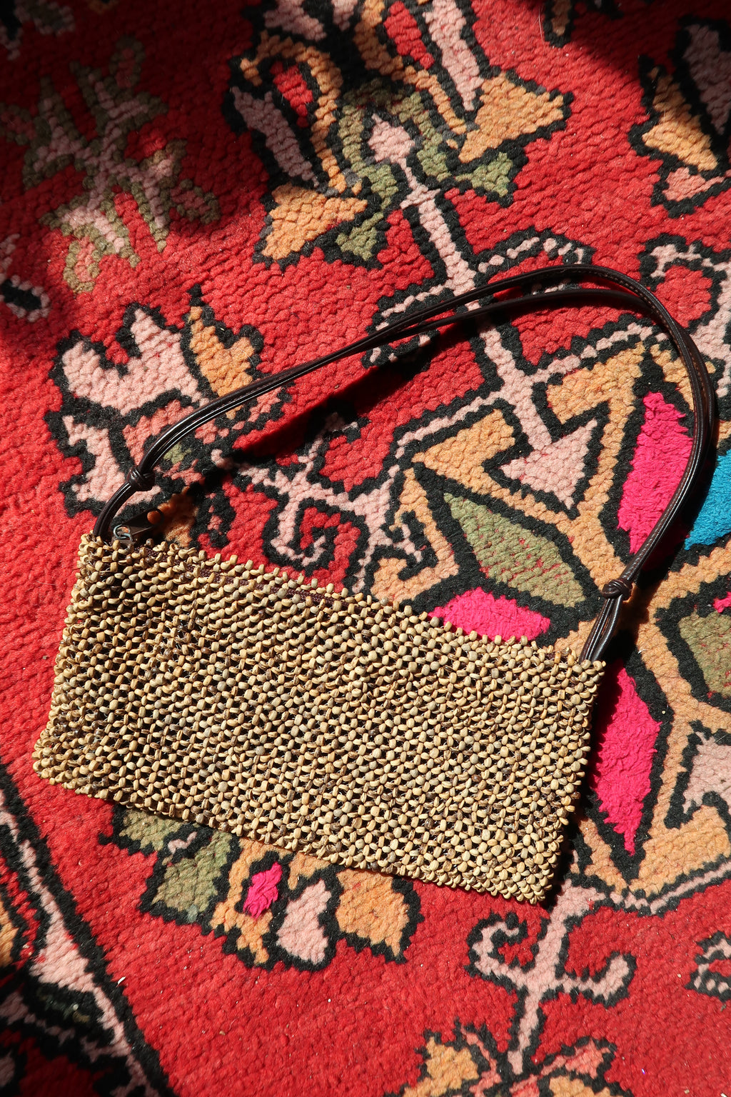 Vintage Express Beaded Shoulder Bag – 90s Y2K Minimalist Boho Purse