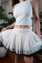 Load image into Gallery viewer, Vintage White Beaded Chiffon Mini Skirt

