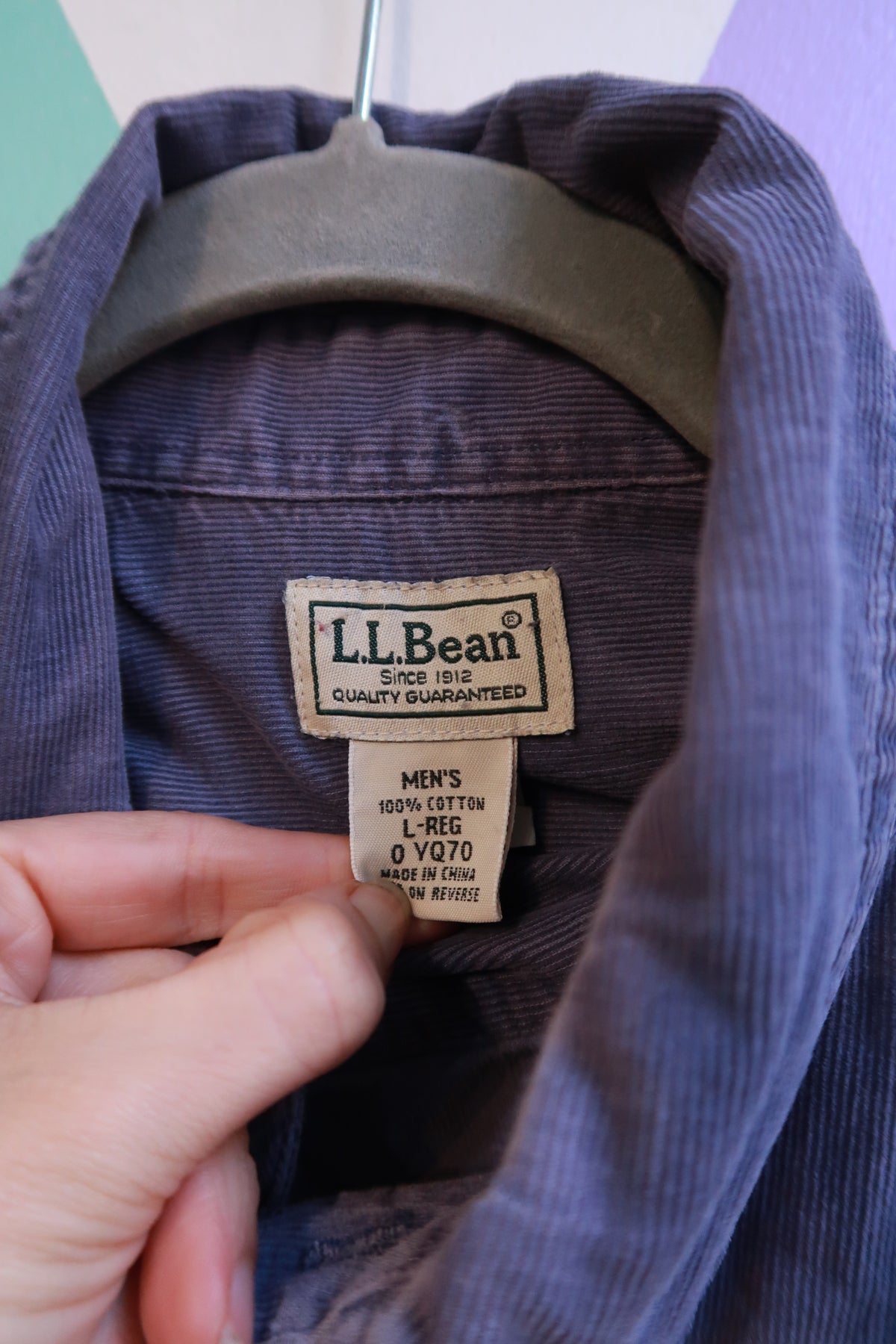 Vintage L.L.Bean Purple Corduroy Button Down Shirt