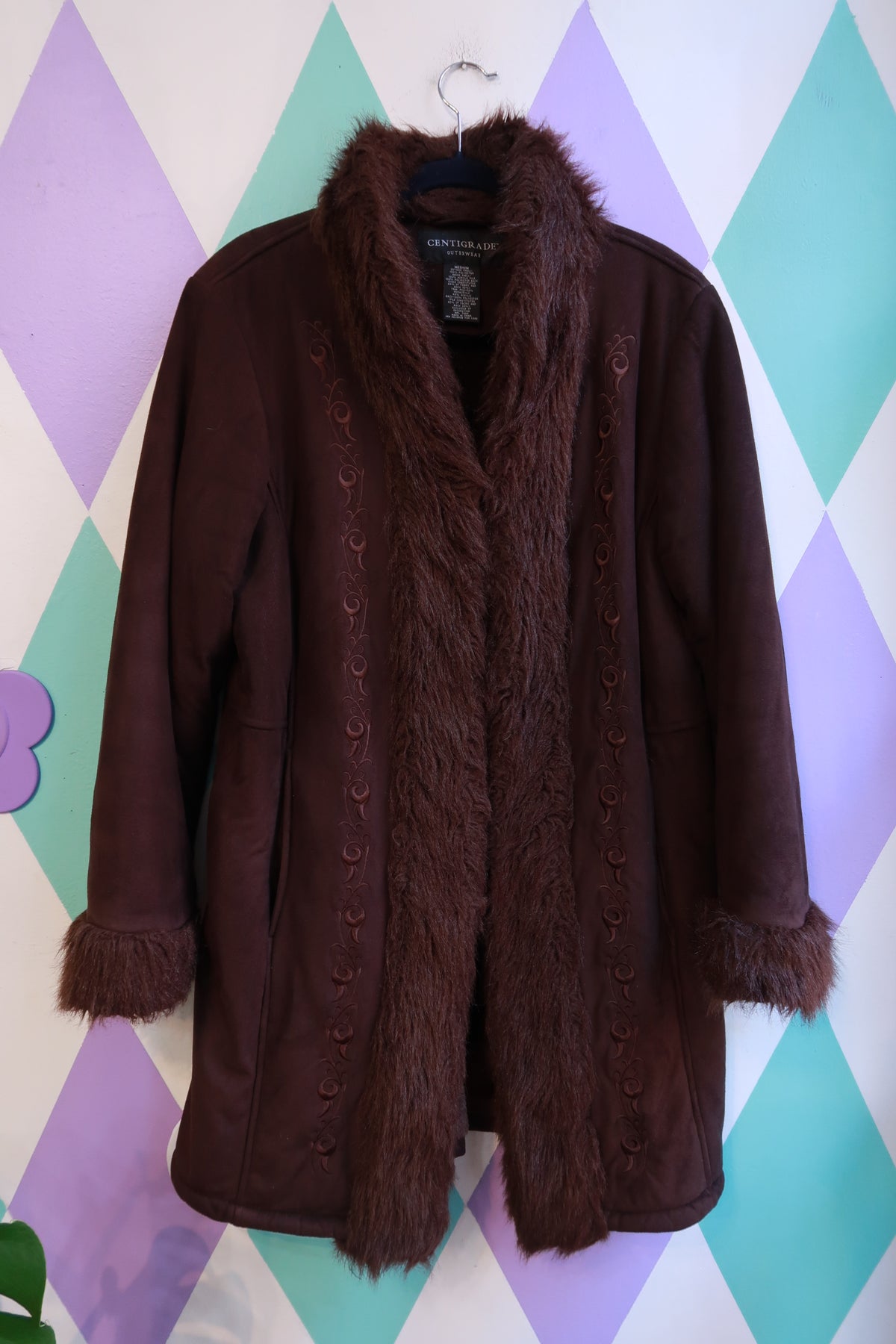 Vintage 2000s Brown Faux Fur Penny Lane Jacket