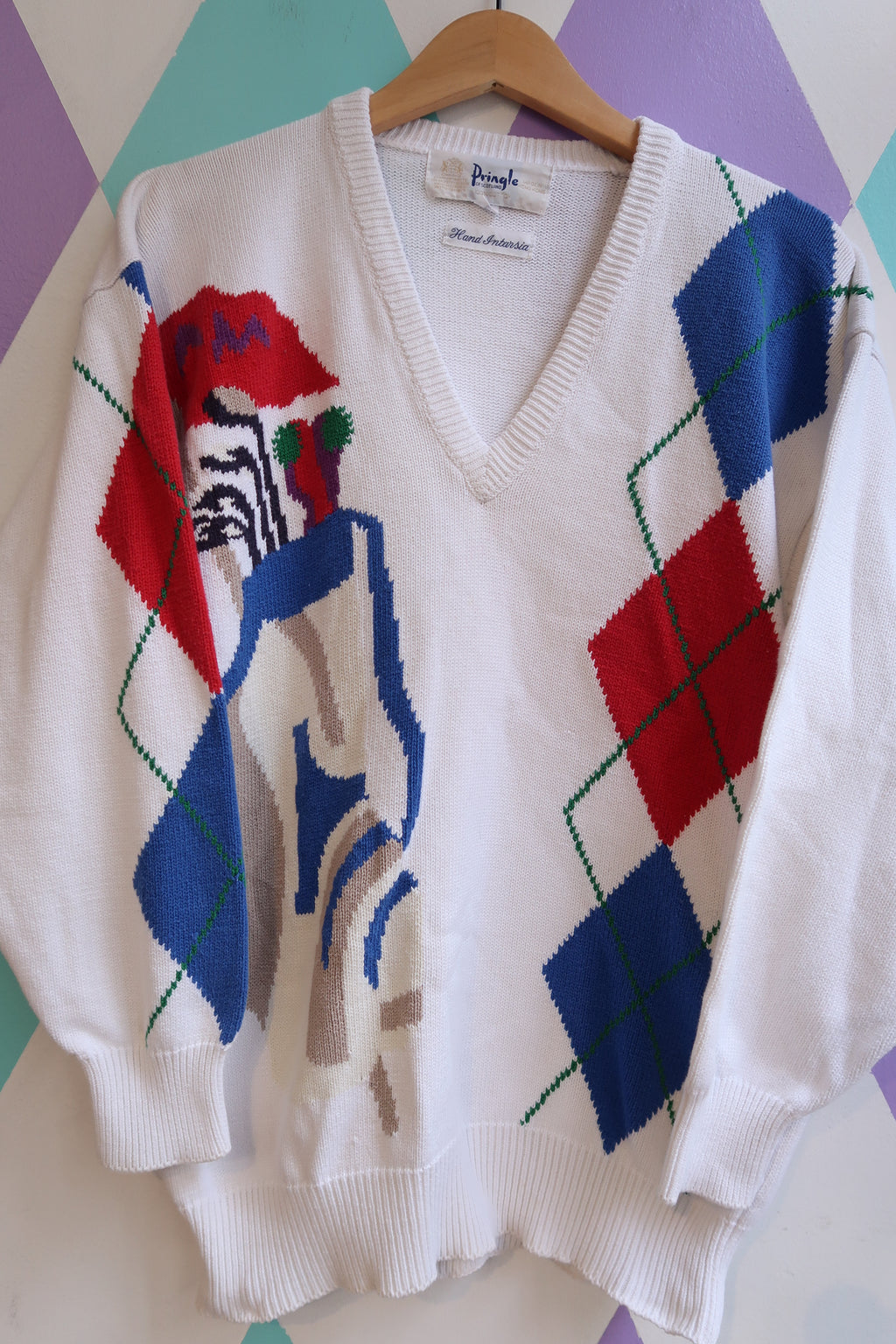 Vintage 1980s Pringle Golf Graphic Sweater