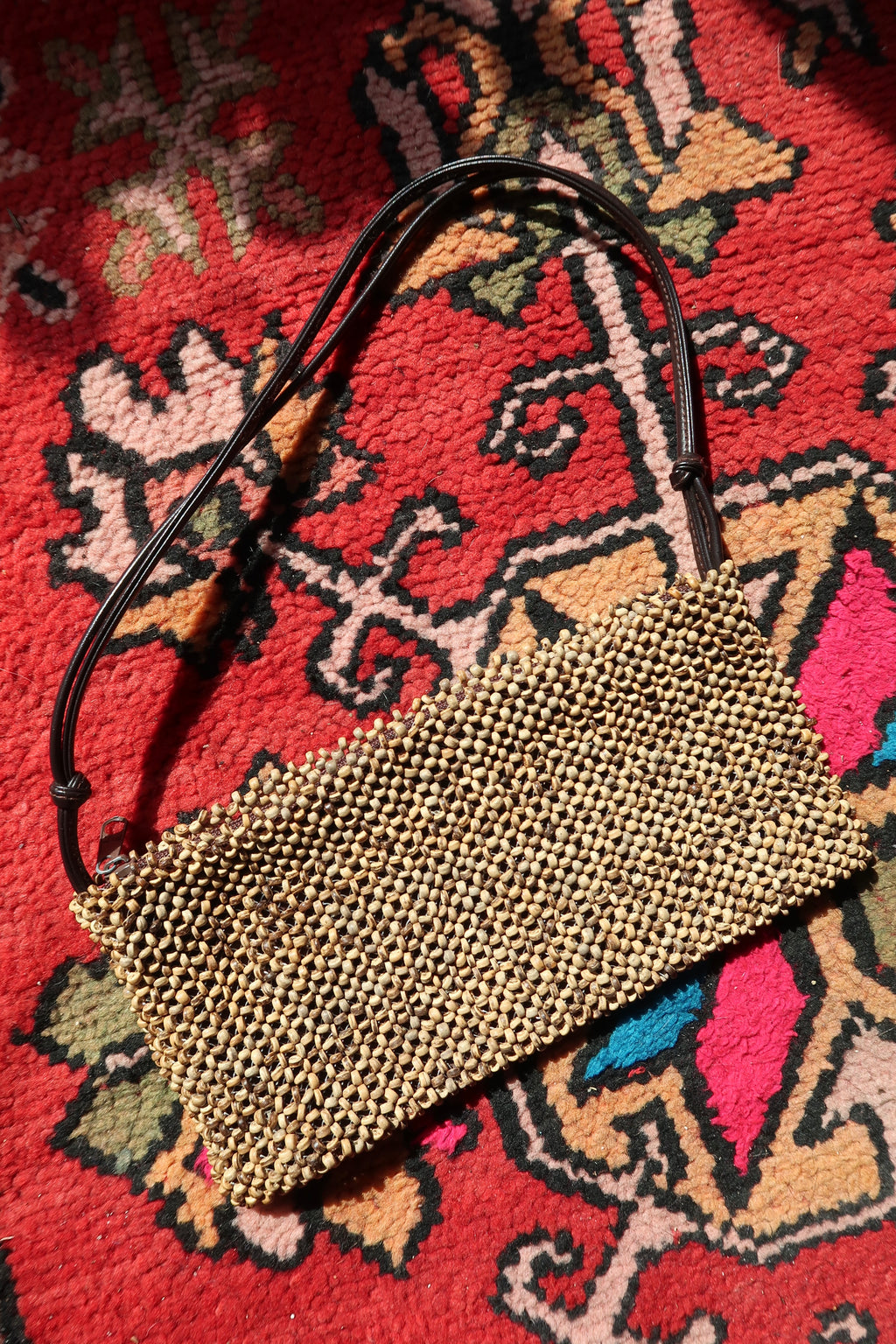 Vintage Express Beaded Shoulder Bag – 90s Y2K Minimalist Boho Purse