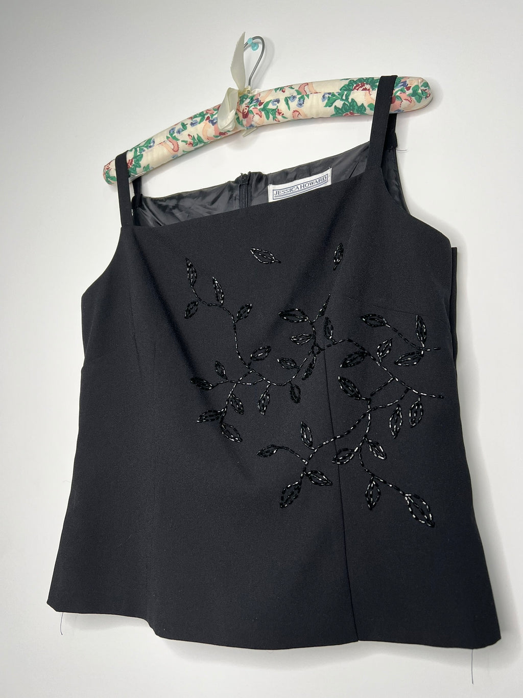 Vintage Jessica Howard beaded bodice top for women, featuring intricate beadwork and retro 90s style from Elektra Vintage.