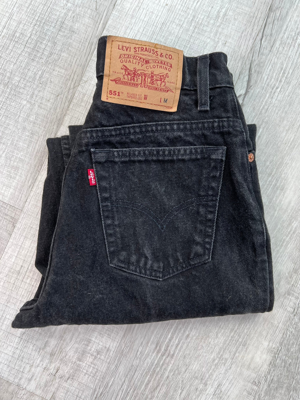Vintage Black Levi's 551 Relaxed Fit Tapered Leg Jeans