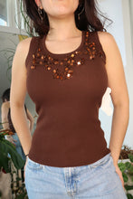 Load image into Gallery viewer, NWT Vintage 2000s Brown Sequin Top
