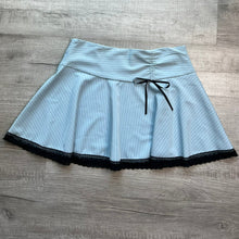 Load image into Gallery viewer, 2000s Vintage Blue Pinstripe Mini Skirt
