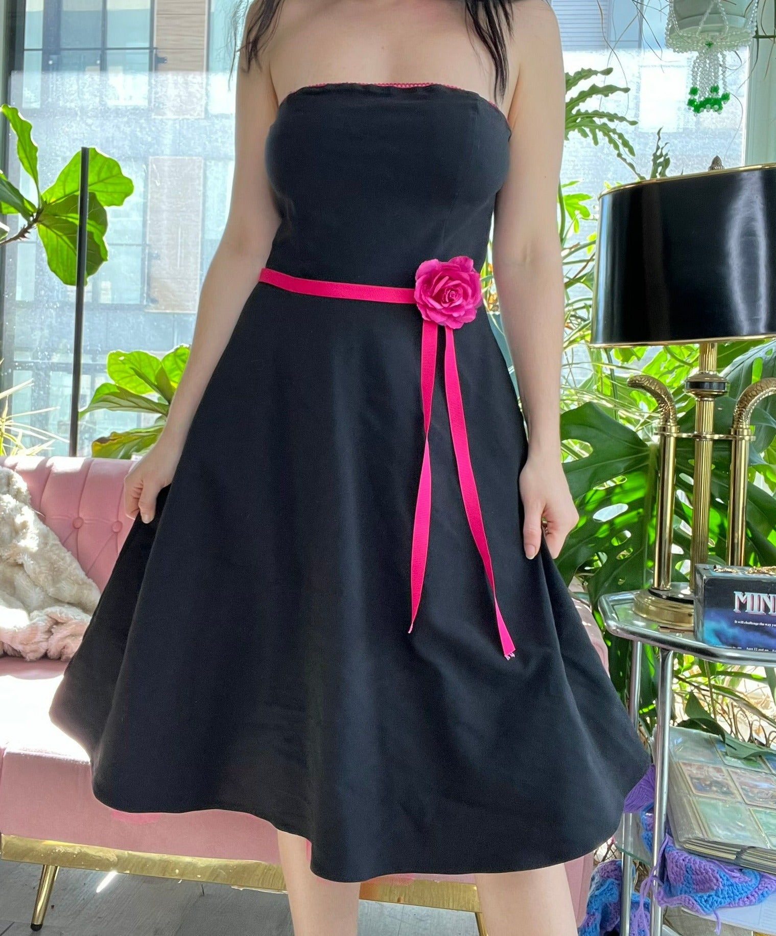 2000s Vintage Rampage Black Rose Bow Dress – Elektra Vintage