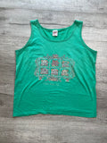 Green Cape May Tank Top by Anvil - Elektra Vintage