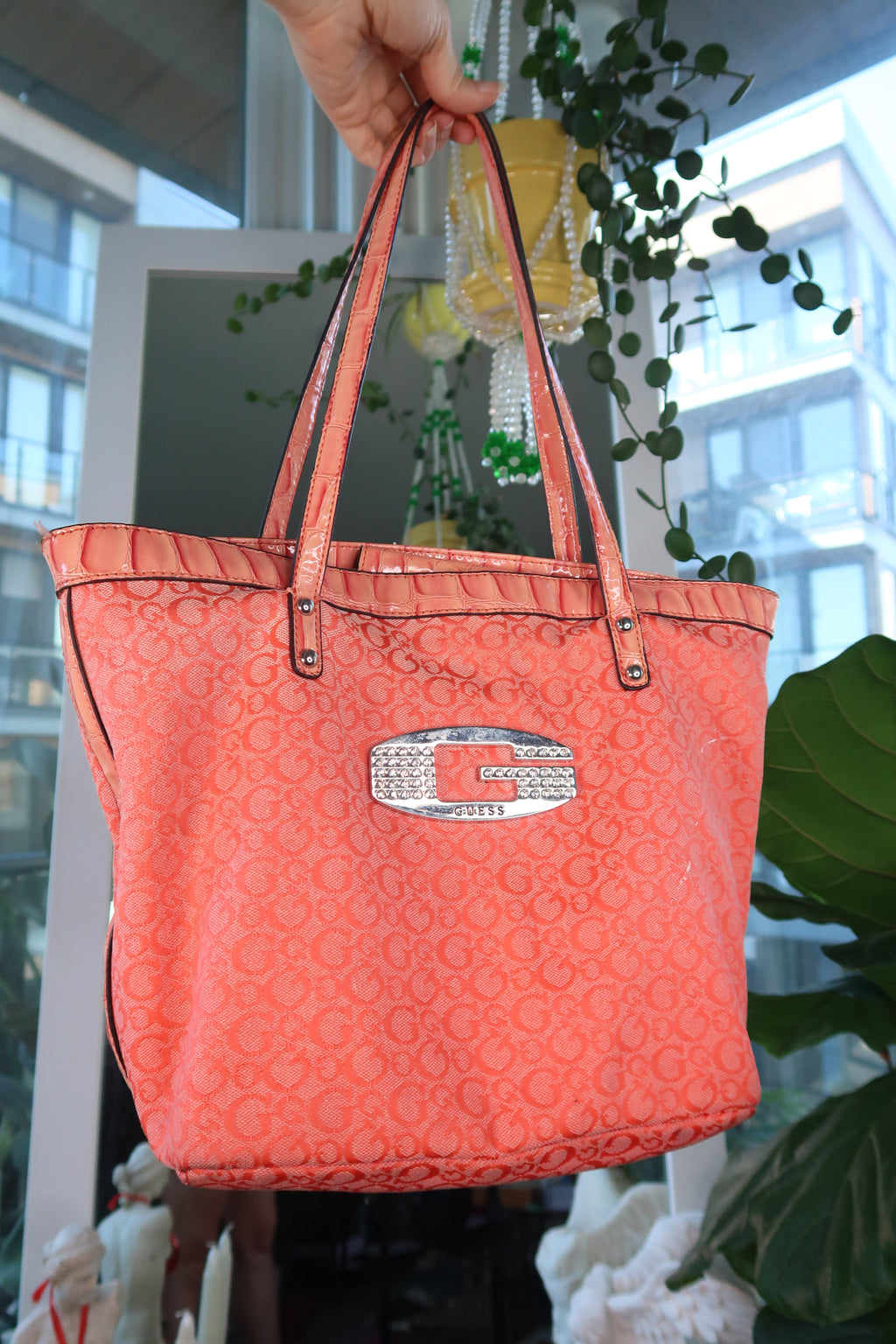Vintage 2000s Guess Monogram Tote Bag