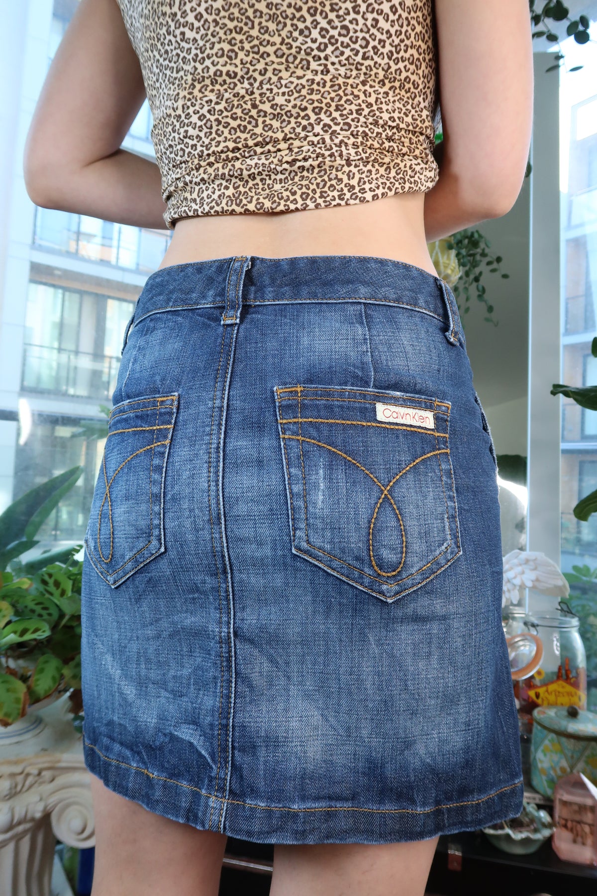 Calvin Klein Dark Wash Denim Skirt