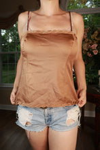 Load image into Gallery viewer, Vintage 1980s Yves Saint Laurent bronze satin camisole top for women, stylish and elegant Elektra Vintage women's top.
