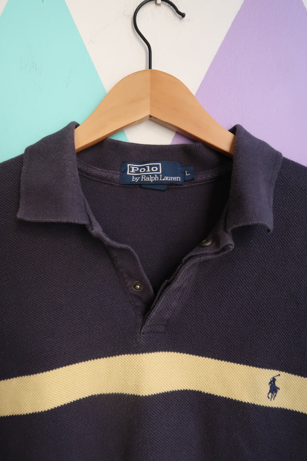 Vintage Ralph Lauren Polo Shirt – Classic Long Sleeve Stripe
