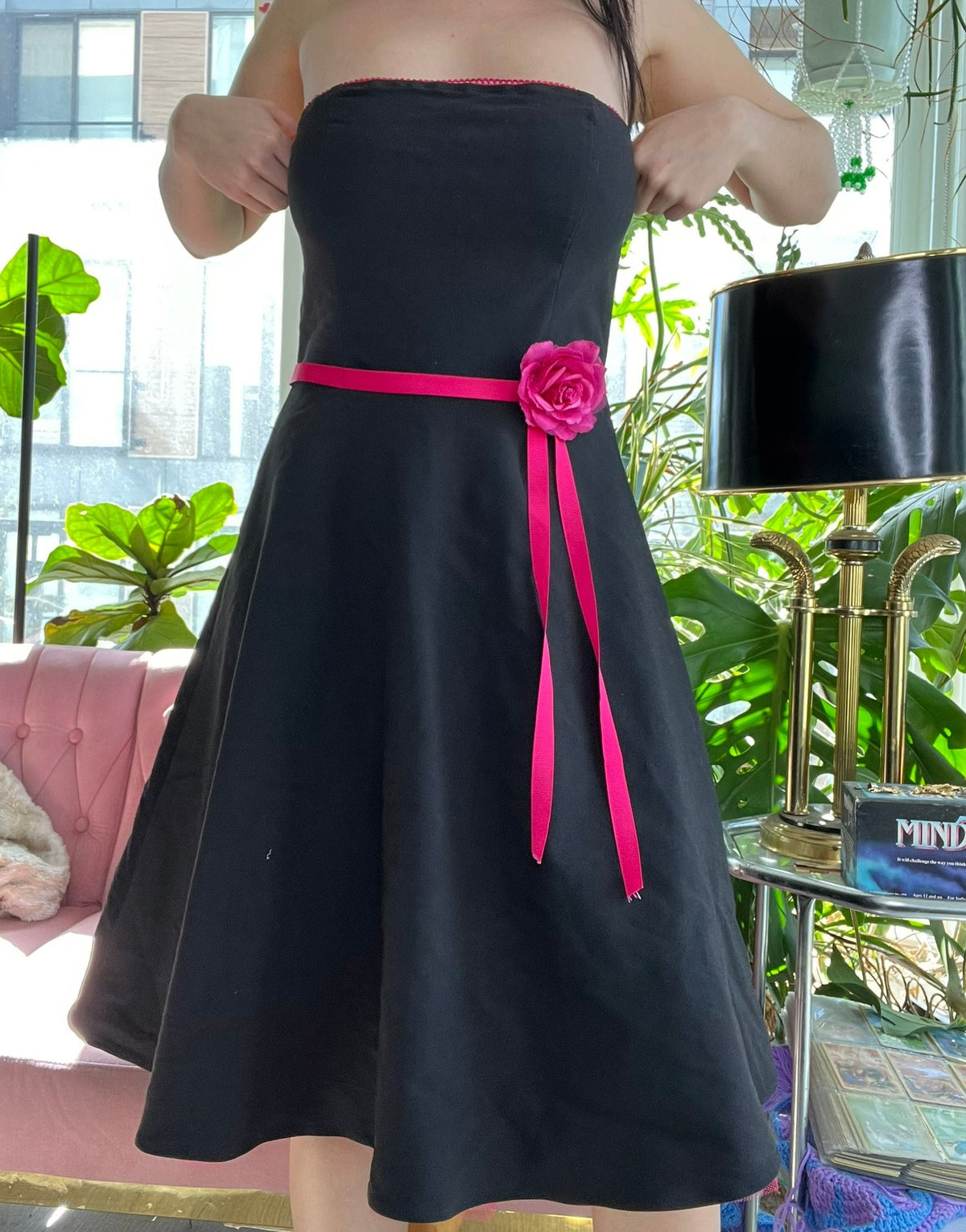 2000s Vintage Rampage Black Rose Bow Dress - Elektra Vintage
