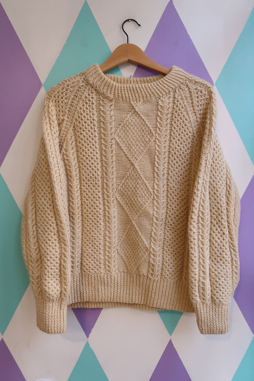 Vintage 1980s Handmade Fisherman Sweater