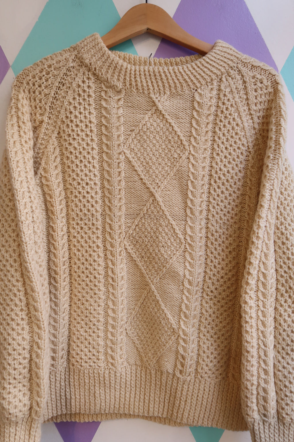 Vintage 1980s Handmade Fisherman Sweater