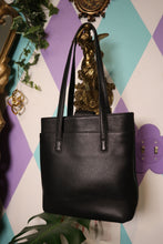 Load image into Gallery viewer, Vintage Coach Black Leather Tote Bag — Full-Grain Pebbled Leather Style F0P-6810
