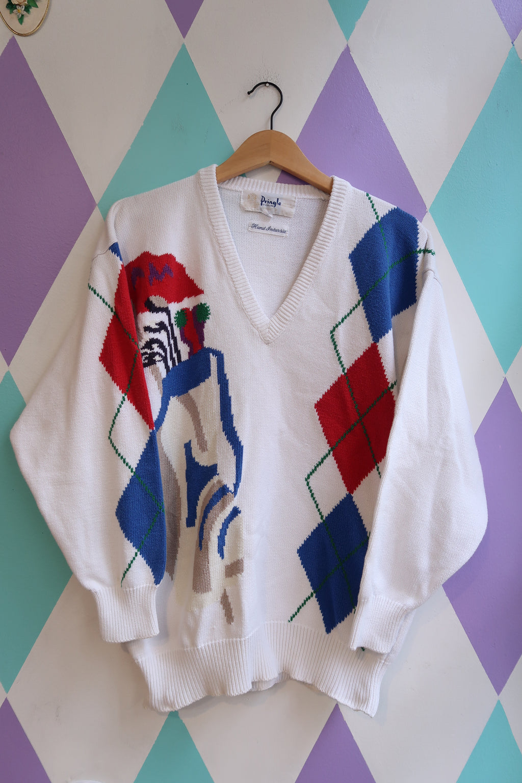 Vintage 1980s Pringle Golf Graphic Sweater