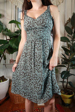 Load image into Gallery viewer, Vintage 2000s 100% Silk Botanical Print Empire Waist Dress
