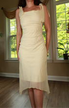 Load image into Gallery viewer, Vintage 2000s Butter Yellow Tie Strap Midi Dress
