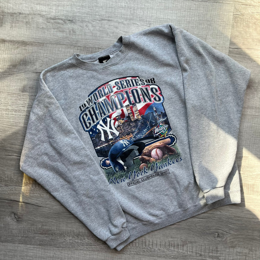 90s Vintage New York Yankees World Series Start Crewneck - Elektra Vintage