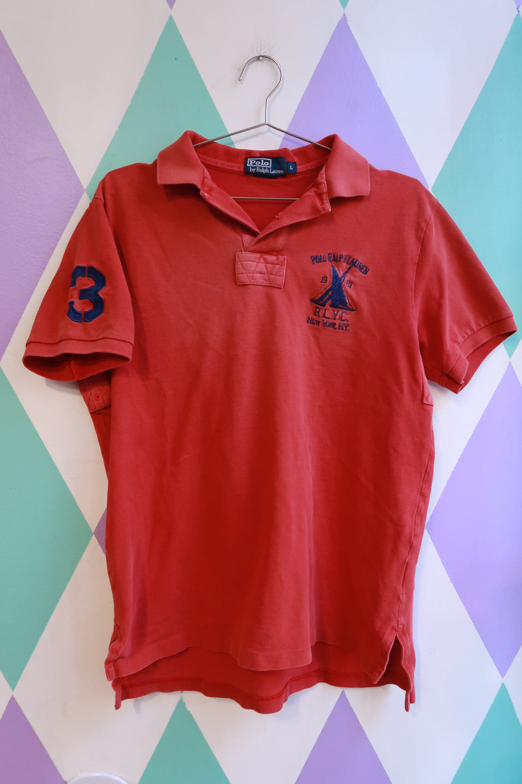 Vintage Polo Ralph Lauren Yacht Club Embroidered Polo Shirt - Elektra Vintage