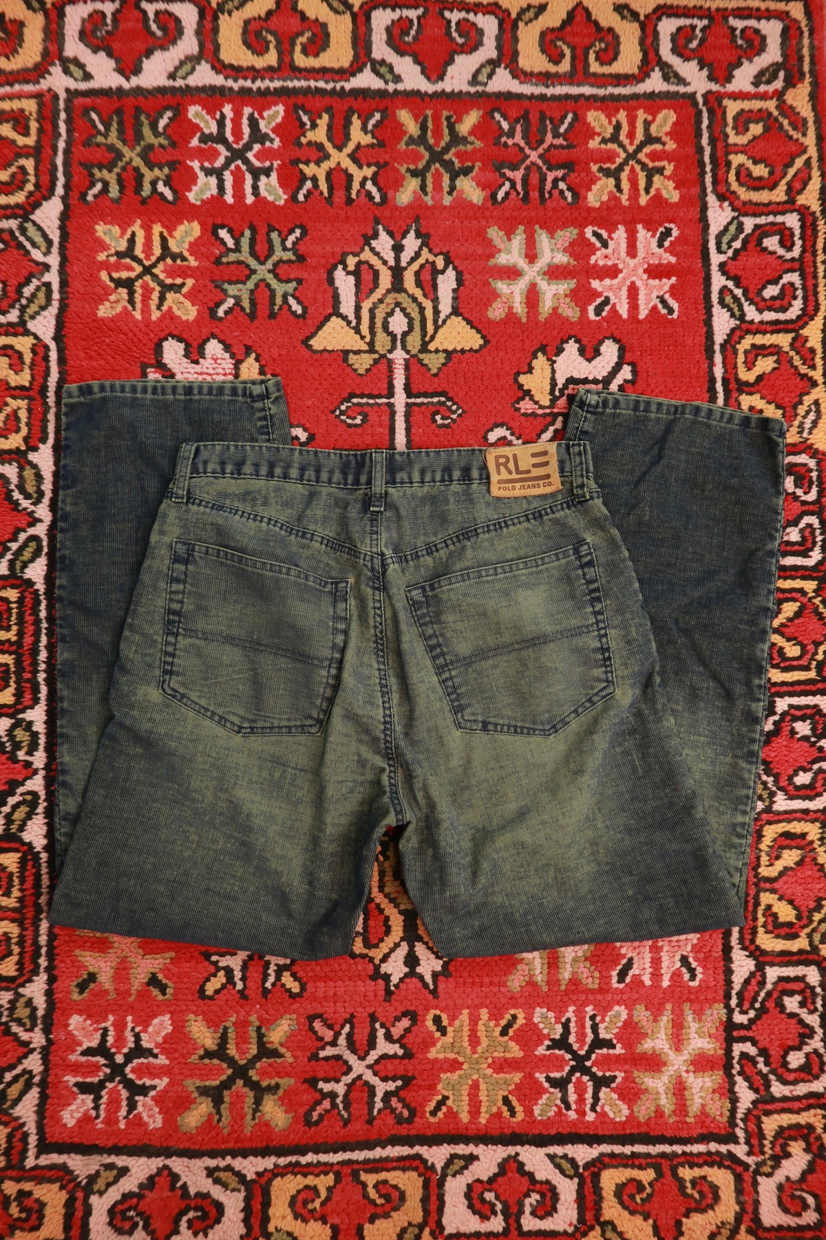 Vintage Y2K Polo Jeans Co. Ralph Lauren Olive & Navy Corduroy Straight Leg Pants